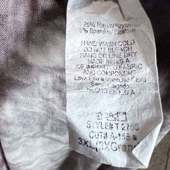 Boutique mocha and white tie dye on or off shoulder lace sleeve top size 3X - Picture 5 of 5